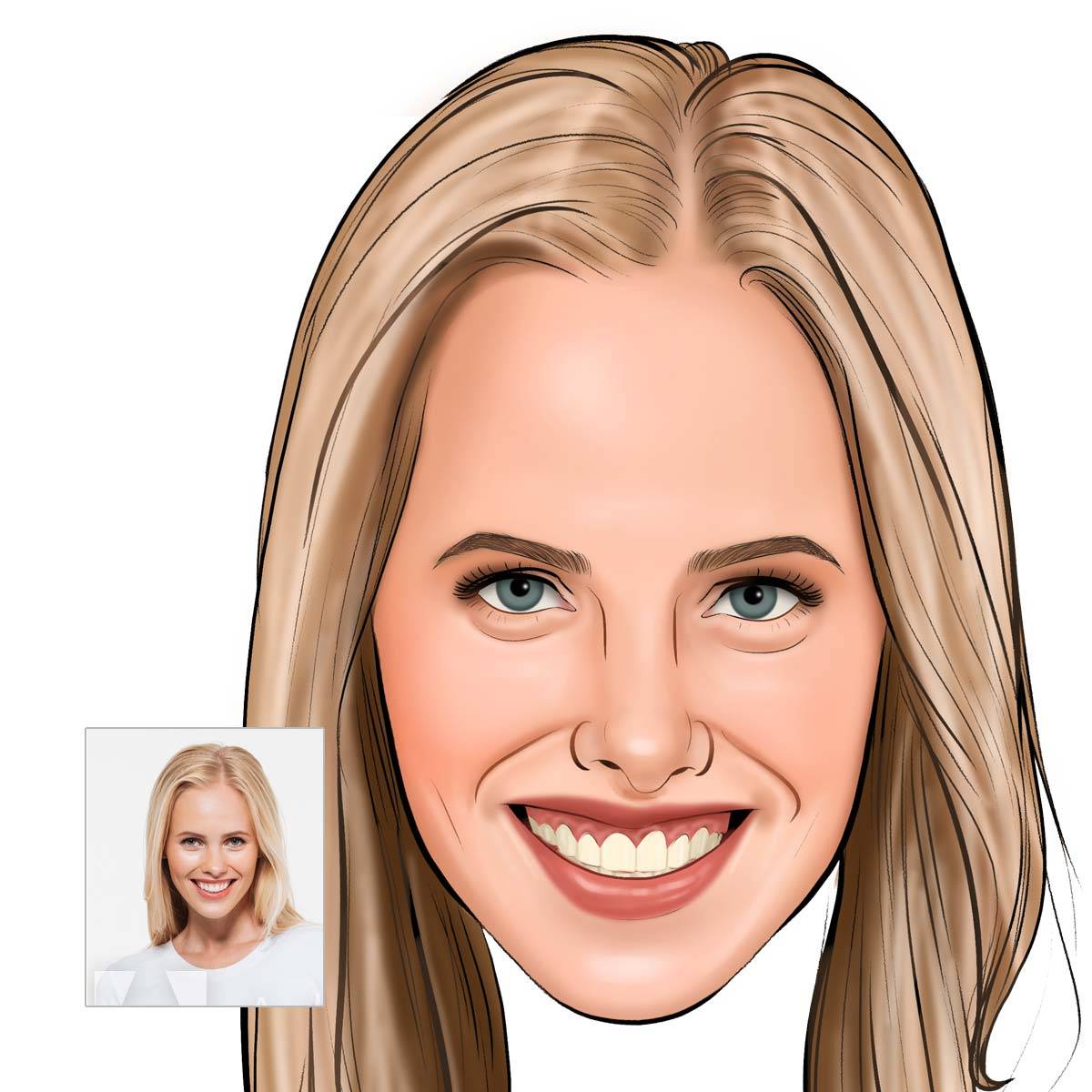 Caricature Poster for Couple - On the Beach - withmuchlove