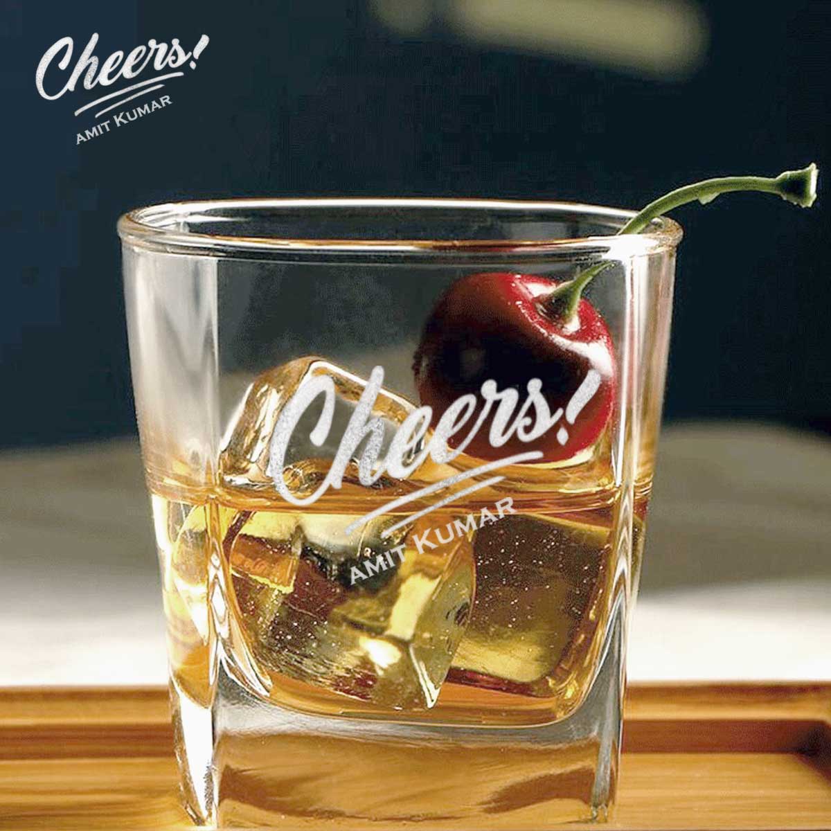 Custom Engraved Whiskey Glasses | Set of 2 | Cheers