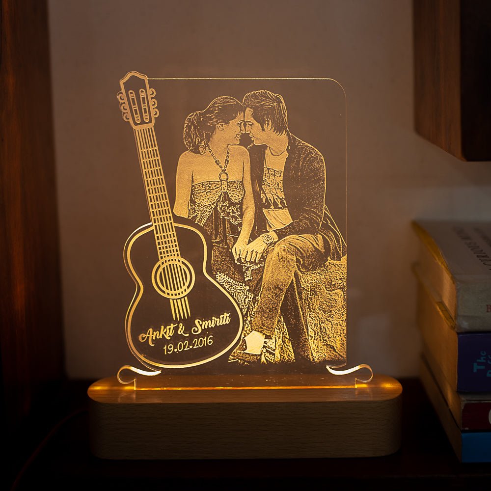 Couple Photo Engraved Night Lamp - withmuchlove