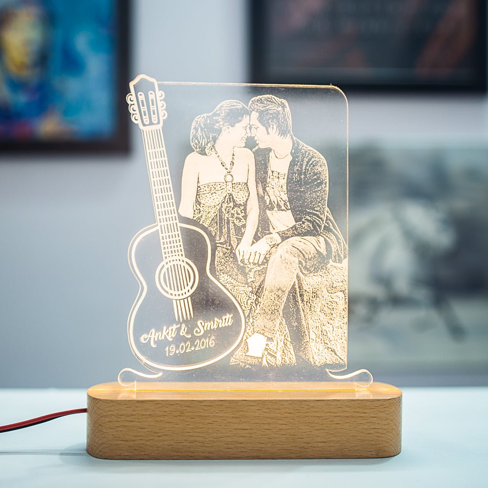 Couple Photo Engraved Night Lamp - withmuchlove