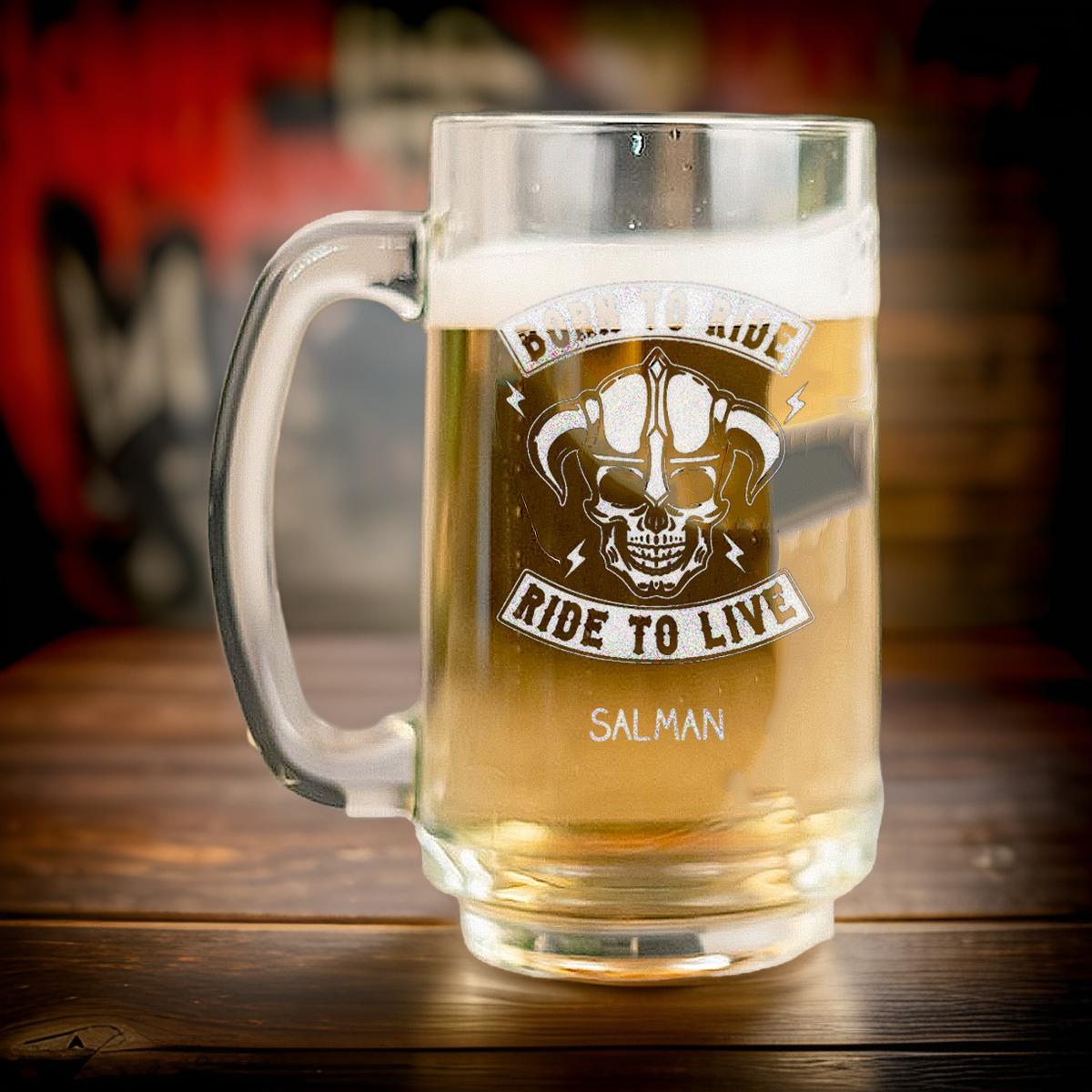 Designer Engraved Beer Mug | Birthday | Name - withmuchlove