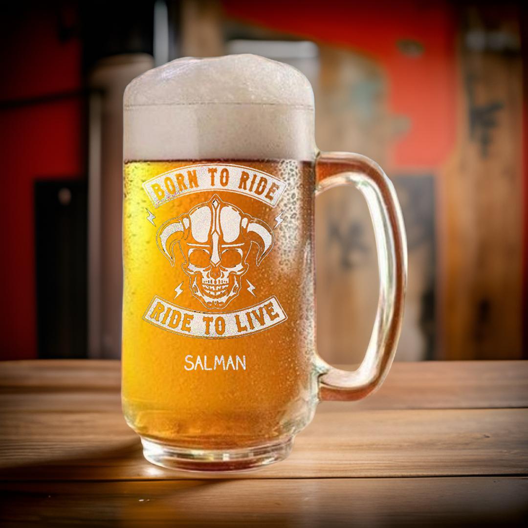 Designer Engraved Beer Mug | Birthday | Name - withmuchlove