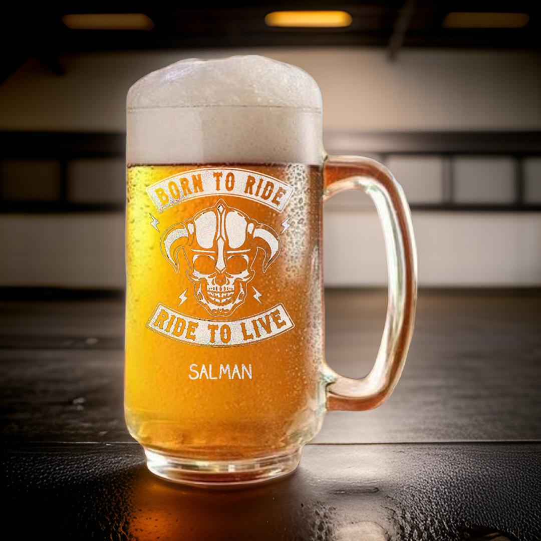Designer Engraved Beer Mug | Birthday | Name - withmuchlove