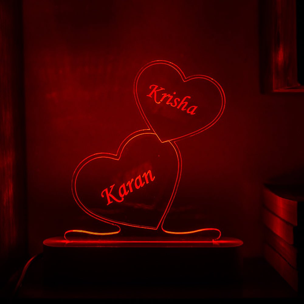Double Heart Night Lamp - withmuchlove