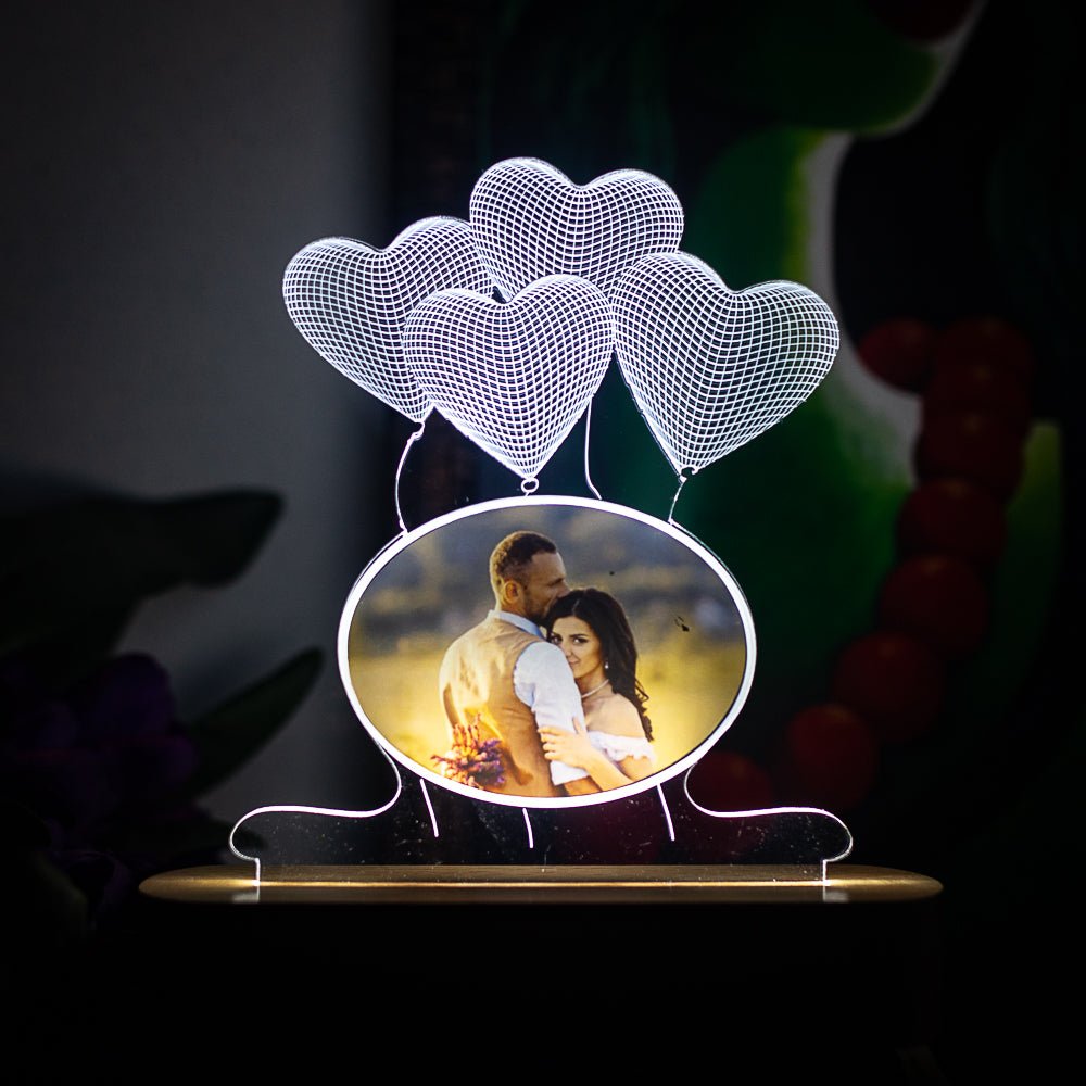 Heart Balloons Photo Night Lamp - withmuchlove