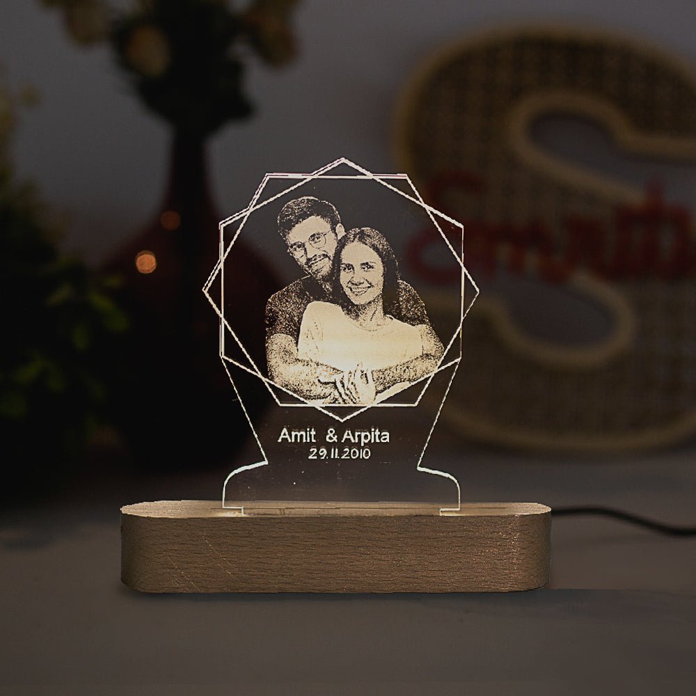 Photo Engraved Night Lamp with Name - withmuchlove