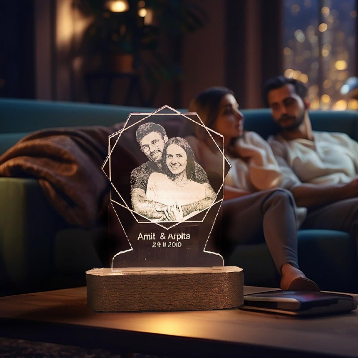 Photo Engraved Night Lamp with Name - withmuchlove