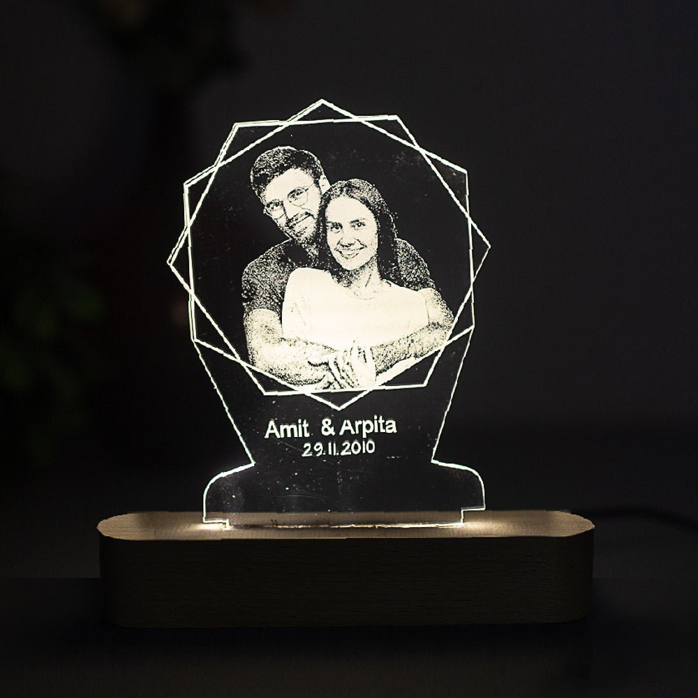 Photo Engraved Night Lamp with Name - withmuchlove