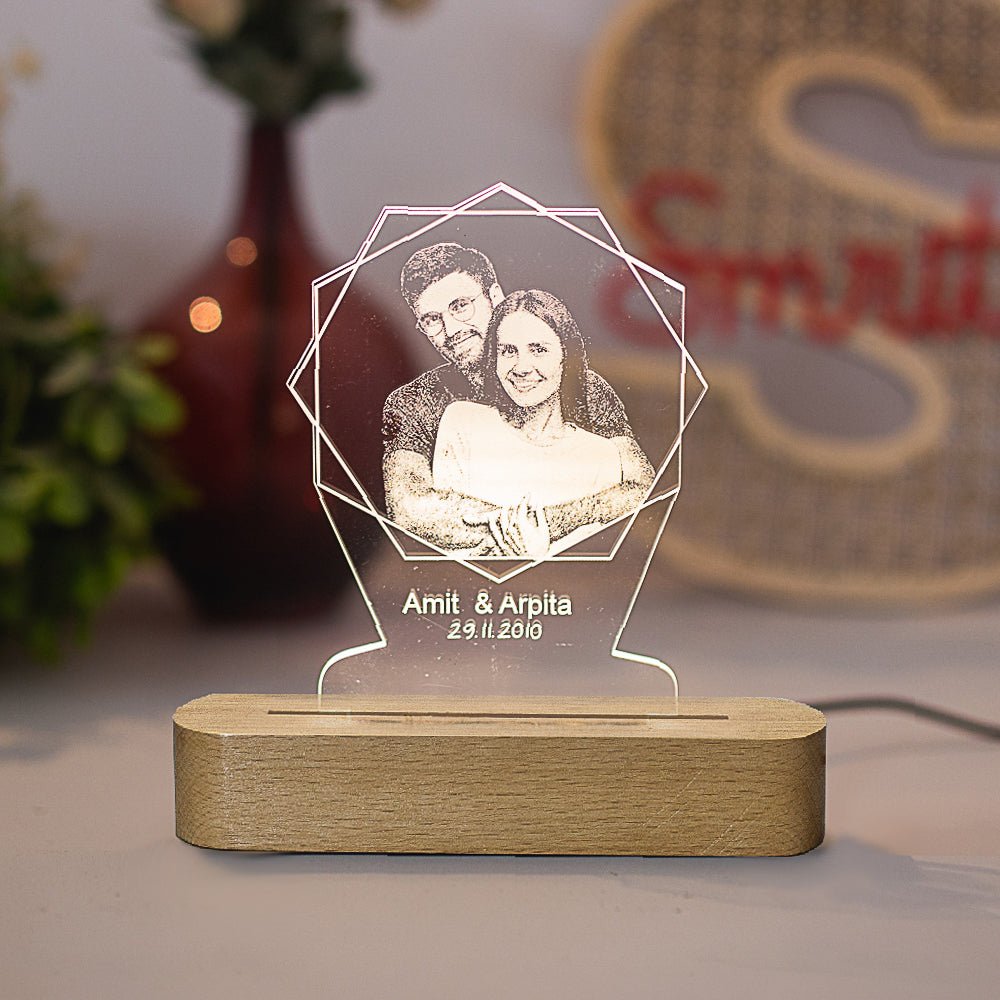 Photo Engraved Night Lamp with Name - withmuchlove