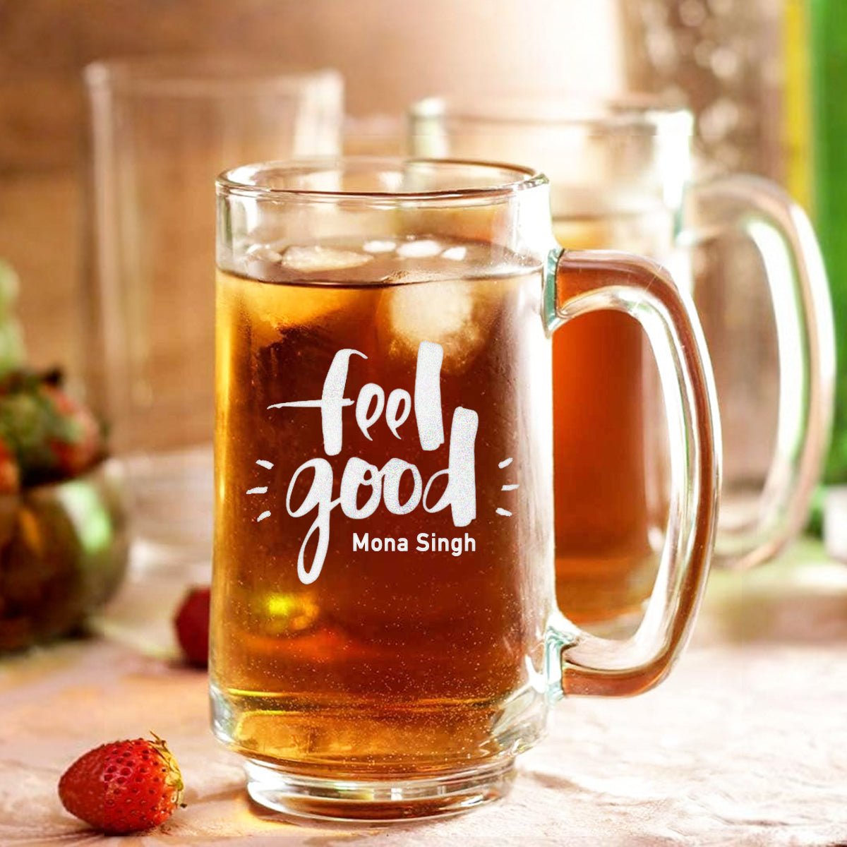 Feel Good Engraved Beer Mug | Name - withmuchlove