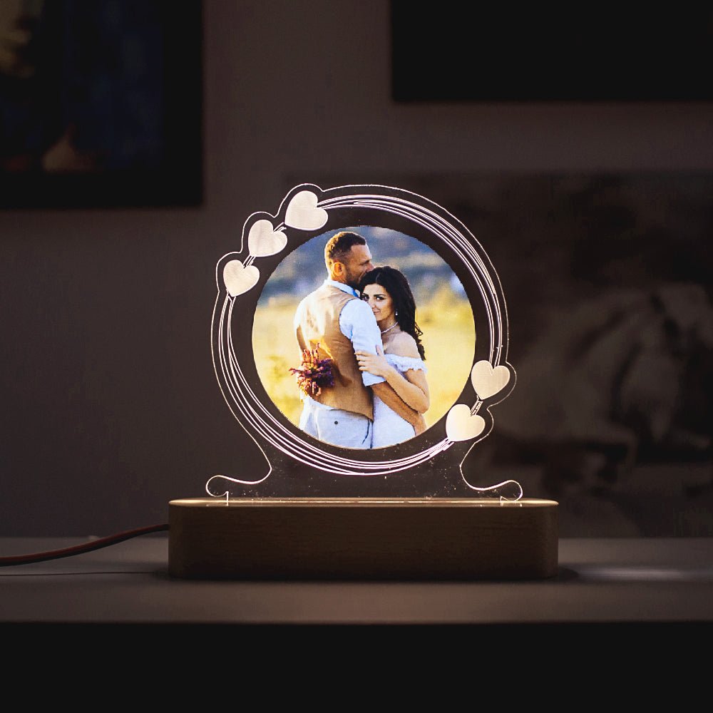 Round Photo Night Lamp - withmuchlove